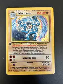 Machamp 8/102 Holo Rare 1st Edition Base Set Pokemon 1999 LP Raw WOTC - Image 2