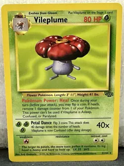 1999 Pokemon Vileplume Jungle LAST 1-31/64 Non-Holo Rare NM/MINT-NEVER PLAYED - Image 1