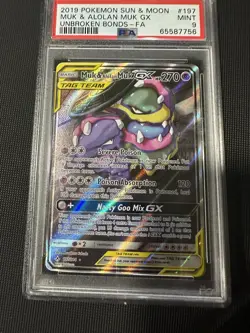 2019 Pokemon Sun & Moon #197 Muk & Alolan Muk GX Unbroken Bonds-FA - Image 1