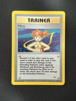 Pokemon TCG Misty Trainer Holo Rare Gym Heroes 18/132 Unlimited Vintage WOTC MP - Image 1