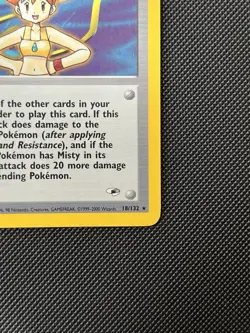 Pokemon TCG Misty Trainer Holo Rare Gym Heroes 18/132 Unlimited Vintage WOTC MP - Image 4