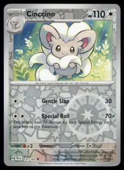 Cinccino - 137/162 Uncommon SV05: Temporal Forces Pokemon Reverse Holofoil NM - Image 1