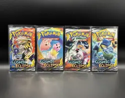 Cosmic Eclipse Booster Packs Lot Of 4 Pokemon Packs Factory Sealed Pack Art - Image 1