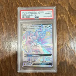 Pokemon Alolan Ninetales GX SV53/SV94 Hidden Fates Shiny Holo Rare PSA 10 - Image 1