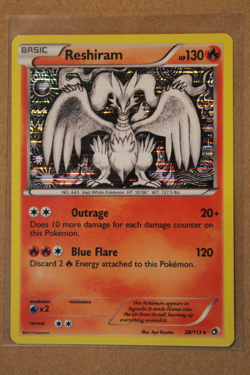 Pokemon TCG Reshiram 28/113 Legendary Treasures Reverse Holo Black and White - Image 1