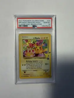 Birthday Pikachu PSA 10 Celebrations Classic Coll. Pokemon Card 24 2021 - Image 1