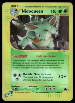 Pokemon Cards Nidoqueen 22/144 Reverse Holo Skyridge Rare HP - Image 1