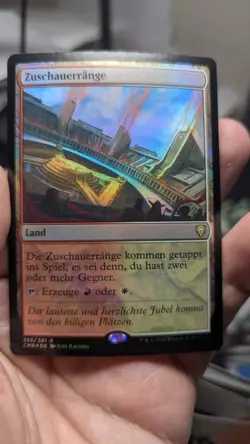 1x Spectator Seating GERMAN Foil NM - CMM Magic MTG EDH Dual Land Red White x1 - Image 1