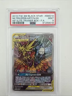 Pokemon Moltres Zapdos Articuno Hidden Fates ETB Promo SM210 PSA 9 - Image 1