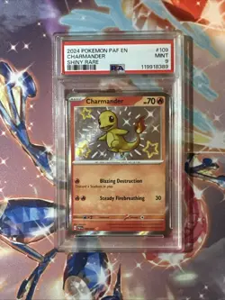 2024 POKEMON PAF EN-PALDEAN FATES SHINY RARE #109 CHARMANDER PSA 9 - Image 1