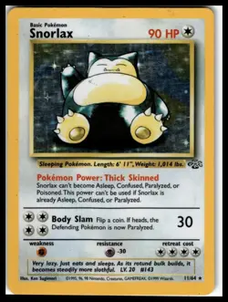 Snorlax Pokemon Holo Rare 11/64 Jungle Unlimited 1999 WOTC Card MP/HP - Image 1