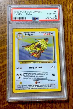 1999 Pokemon Jungle ~ Pidgeot Holo Card #8 ~ PSA 8 NM-MT ~ Base Set WOTC - Image 1