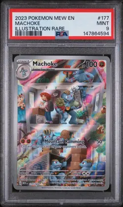 2023 POKEMON MEW EN-151 ILLUSTRATION RARE #177 MACHOKE PSA 9 - Image 1
