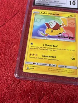 2017 POKEMON Ash's Pikachu SM108 Black Star Promo I Choose You! CGC GEM MINT 10 - Image 4