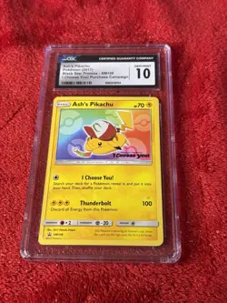 2017 POKEMON Ash's Pikachu SM108 Black Star Promo I Choose You! CGC GEM MINT 10 - Image 5