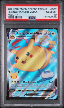 Flying Pikachu Vmax 007 2021 Pokemon Celebrations PSA 10 - Image 1