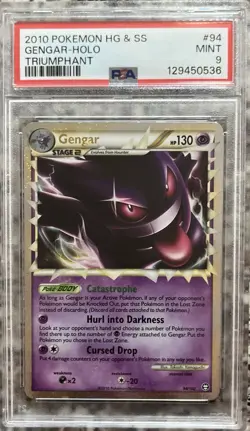 2010 POKEMON HG&SS GENGAR-HOLO TRIUMPHANT #94 MINT PSA 9 - Image 1