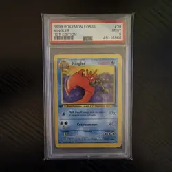 1999 Pokemon Fossil 1st Edition #38/62 Kingler PSA 9 MINT - Image 1