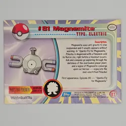 Topps Pokemon Magnemite #81 TV Animation Edition Non Holo Blue Logo - Image 2