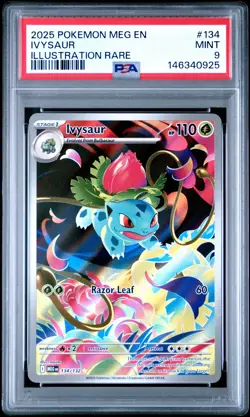 PSA 9 Ivysaur 134/132 Illustration Rare Mega Evolution Pokemon - Image 1