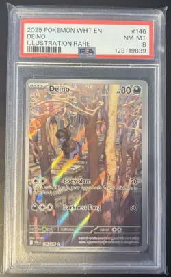 2025 Pokemon White Flare Deino #146 IR PSA 8 - Image 1