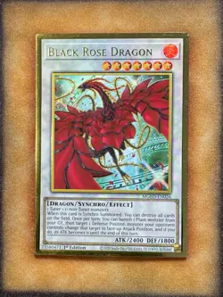 Yugioh Black Rose Dragon MGED-EN026 Gold Rare Alt Art 1st Ed LP - Image 1