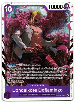 Donquixote Doflamingo OP14-069 - 🌊The Azure Sea's Seven One Piece TCG🖤 - M/LP - Image 1