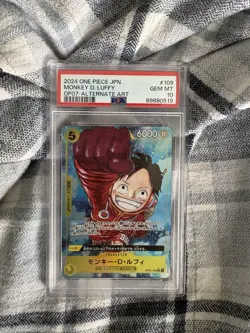 One Piece CCG Monkey D. Luffy OP07-109 Alternate Art Foil JPN 2024 PSA 10 - Image 2