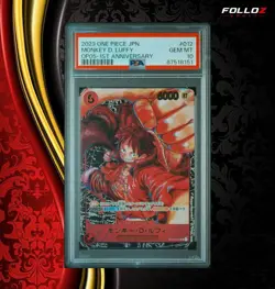 CARTA ONE PIECE MONKEY.D.LUFFY ST01-012 1ST ANNIVERSARY PSA 10 JPN - Image 1