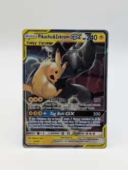 Pokemon Pikachu & Zekrom GX 33/181 SM Tag Team Up Holo NM Sun & Moon Tag Team Up - Image 1