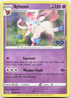 Sylveon 035/078 Holo Rare Pokemon GO Pokemon Holo Near Mint - Image 1