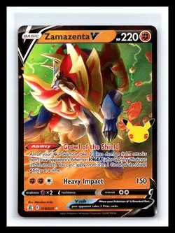 💥 ZAMAZENTA V CELEBRATIONS HOLO FOIL - POKEMON TCG 2021 # 018/025 - Image 1