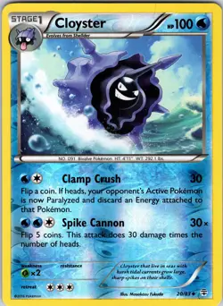 Cloyster 32/146 XY Base Set Pokemon LP Reverse Holofoil - Image 1