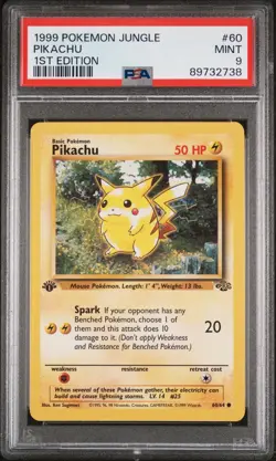 1999 POKEMON JUNGLE PIKACHU, 1ST EDITION, PSA 9, #60 - Image 1