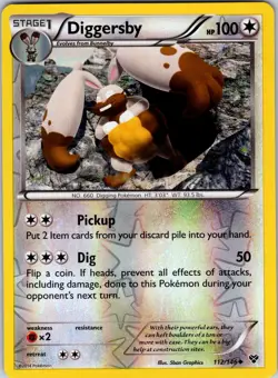 Diggersby 112/146 XY Base Set Pokemon NM Reverse Holo - Image 1