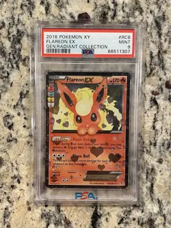 2016 POKEMON XY GENERATIONS RADIANT COLLECTION #RC6 FLAREON EX PSA 9 - Image 1