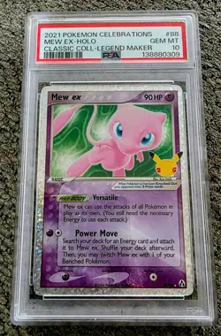 2021 POKEMON CELEBRATIONS CLASSIC COLLECTION #88 MEW EX-HOLO PSA 10 - Image 1