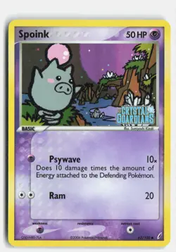 Spoink 62/100 Crystal Guardians Reverse Holo Common Pokemon LP - Image 1