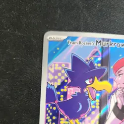 Pokemon Team Rocket's Murkrow Full Art Holo Dark 200/182 80 HP English - Image 2