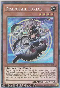 YUGIOH JUSH-EN001 Dracotail Lukias Collector's Rare 1st Edition NM - Image 1