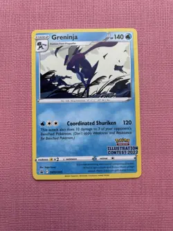 Pokemon TCG Cards Greninja SWSH305 Illustration Contest 2022 Black Star Promo - Image 1