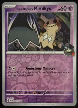 Team Rocket’s Mimikyu 087/182 Uncommon Reverse Holo Destined Rivals Pokemon Card - Image 1