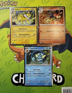 Pokemon Holo Promo 3-Card Lot Jolteon/Charmeleon/Vaporeon - Image 1