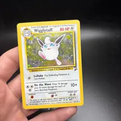 Pokemon TCG Wigglytuff Base Set 2 Holo Rare Card 19/130 Swirl LP -j - Image 3