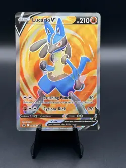 Lucario V Full Art Black Star Promo SWSH213 Pokemon Card TCG Holo Near Mint - Image 1