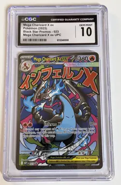 Pokemon 2025 Mega Charizard X ex Black Star UPC Promo Card 023 CGC Gem Mint 10 - Image 1