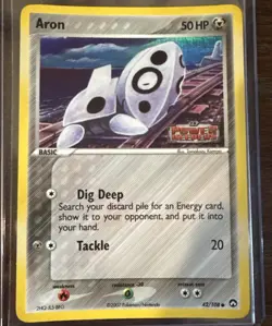 Pokemon Aron 2007 Power Keepers 42/108 Nintendo Rare Card Excel. Cond. - Image 1