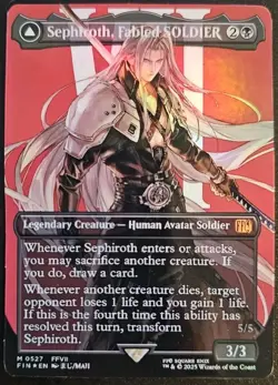 Sephiroth, Fabled SOLDIER (Borderless) (Foil) Final Fantasy Foil Playtest Card - Image 1