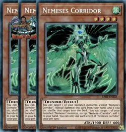 Yugioh! 3x Nemeses Corridor RA03-EN025 Collector's Rare 1st Ed NM - Image 1