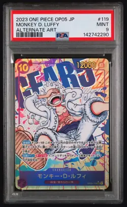Monkey D Luffy OP05-119 SEC Alternate Art One Piece Card Game Japanese JP PSA 9 - Image 1